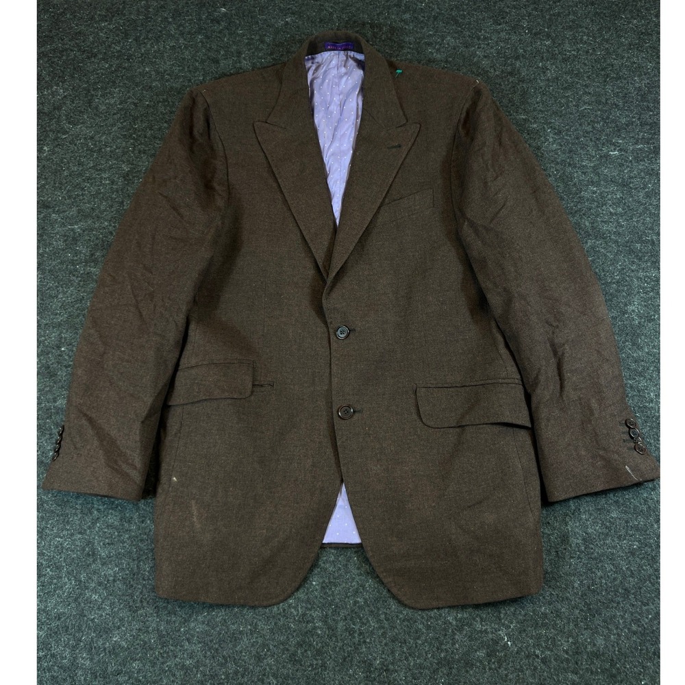 Kuhlman Blazer Jacket Mens Size 44R Brown Lined Single Breasted Sport Coat Work